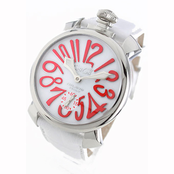 GAGA MILANO スーパーコピー ガガミラノ マニュアーレ48mm 手巻き 5010.14 スモールセコンド レザー ホワイト メンズ